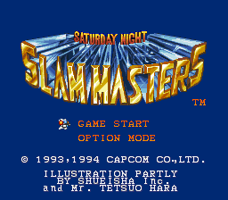 Saturday Night Slam Masters (Europe) Title Screen